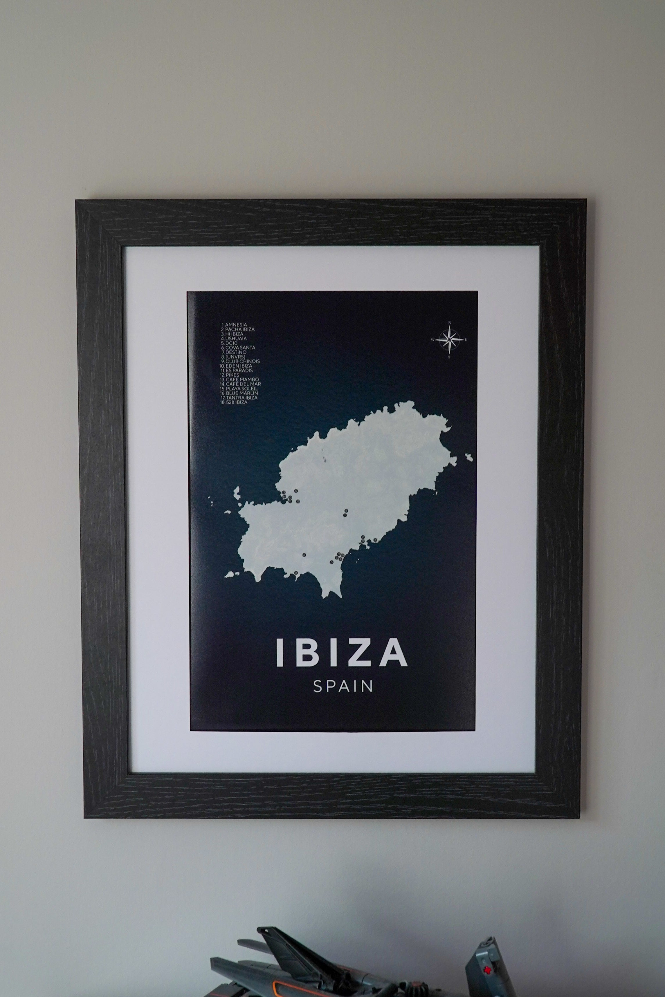 Ibiza Club Map Framed Print