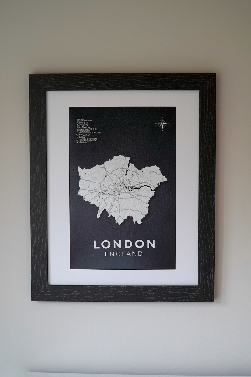London Club Map Framed Print