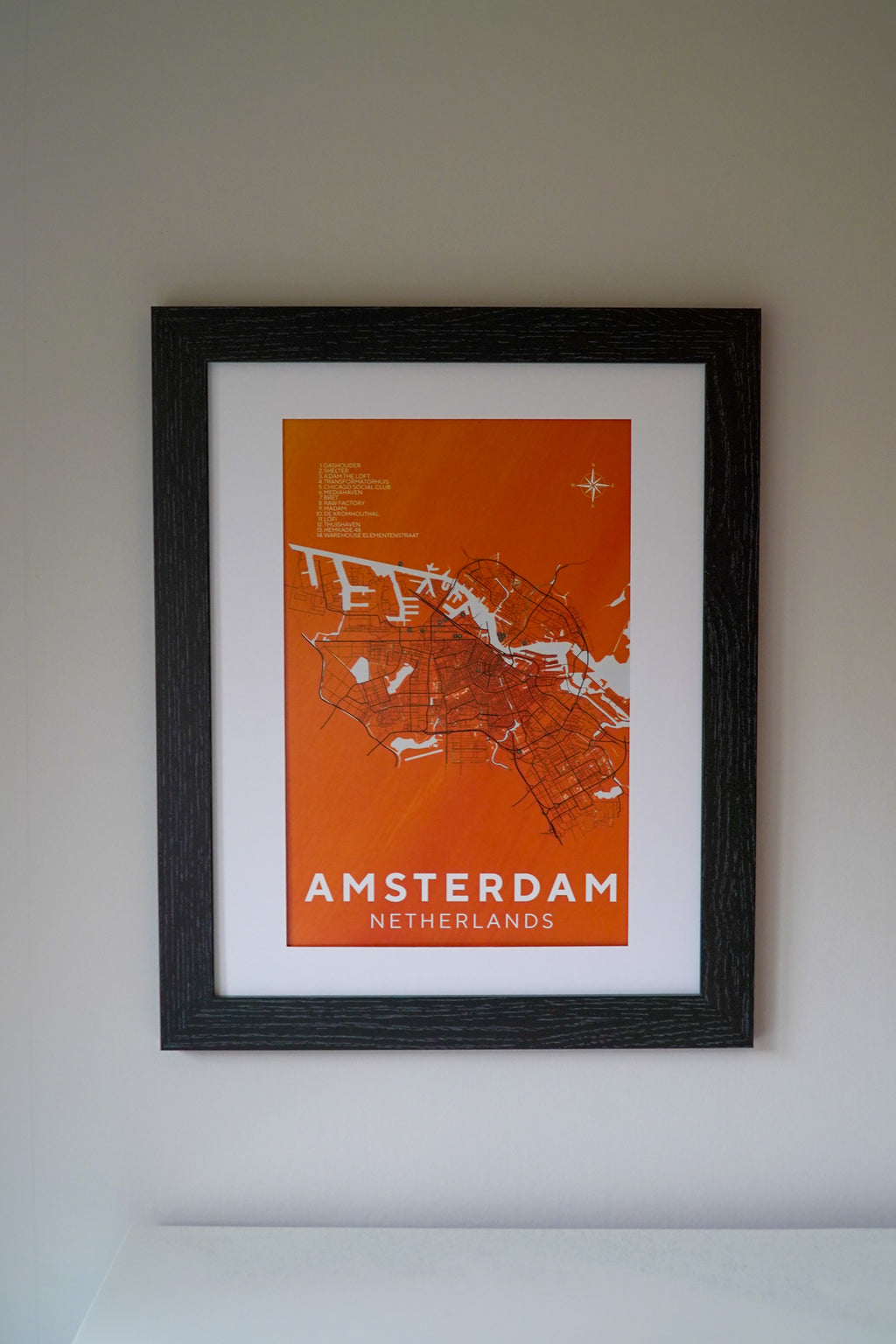 Amsterdam Club Map Framed Print