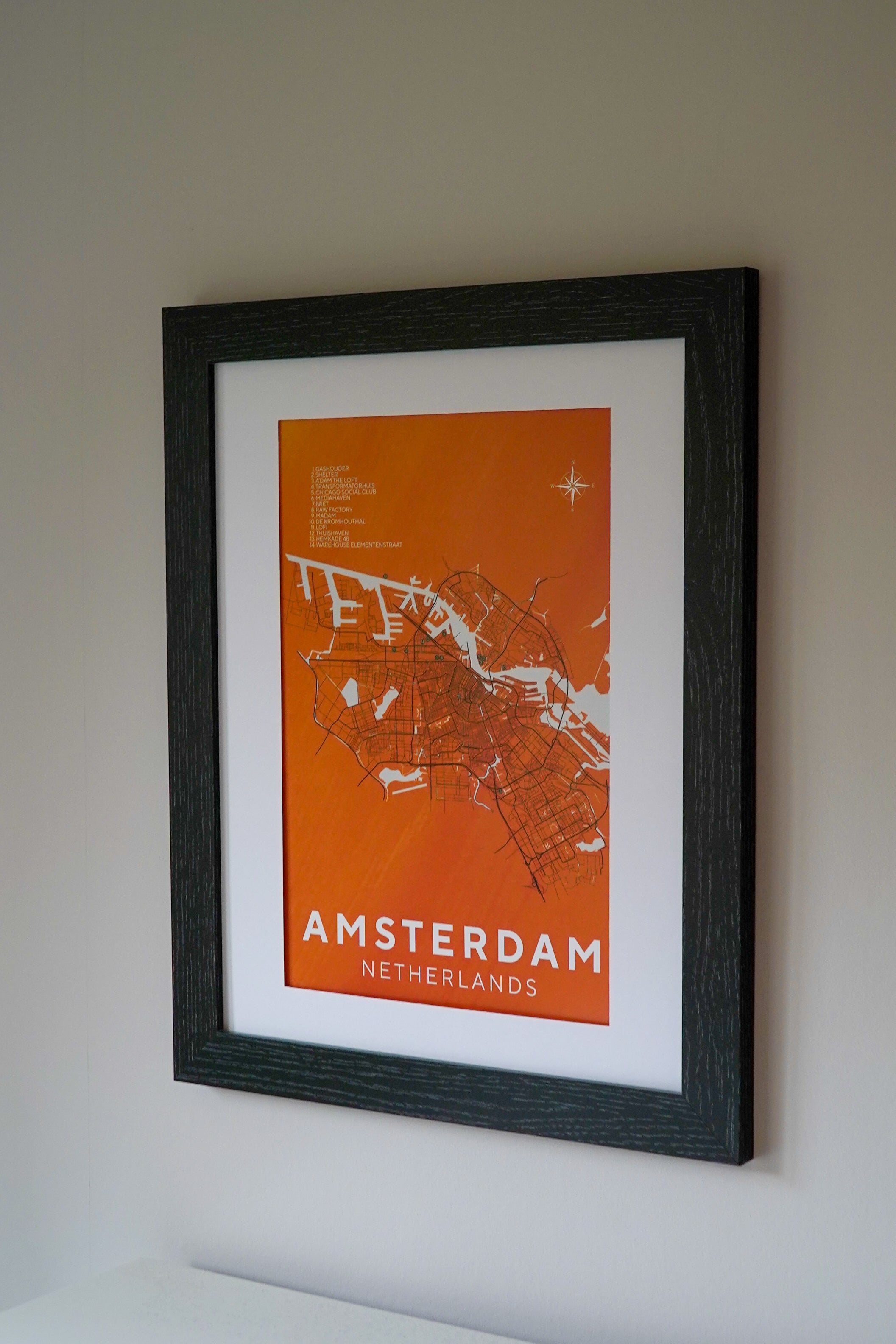 Ibiza and Amsterdam Club Map Framed Print - Bundle