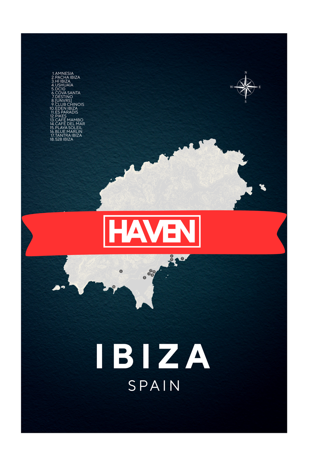 London and Ibiza Club Map Framed Print - Bundle